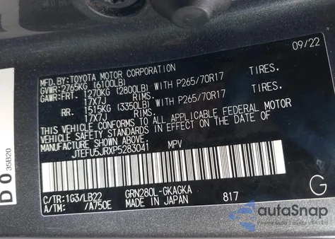 2023 Toyota 4Runner Sr5 Premium z USA, uszkodzony, nr VIN JTEFU5JRXP5283041